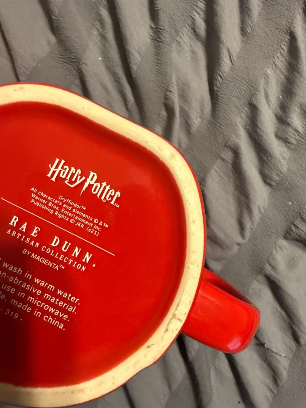 Rae Dunn Gryffindor Red Ceramic Mug with Gold Crest Rae Dunn Harry Potter